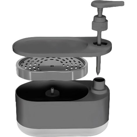 Spülmittelspender (19 Cm), Aufbewahrungsbehälter Mit Schwammhalter Für Spülbecken, Badezimmer, Küchenspüle, Küchenarbeitsplatte