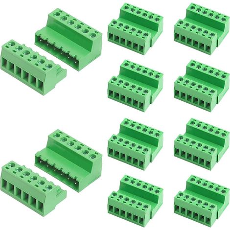 10 Stück Schraubklemmenblock, 6-poliger Stecker, Leiterplatte, Din-schiene, Klemmenblock, Elektrischer Klemmenblock, Steckverbinder Für 5,08 Mm Rastermaß