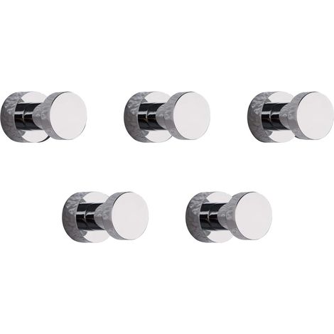 (verchromter) Wandhaken, Handtuchhaken Für Bad, Küche, Tür, Kleiderschrank & Abstellraum, 5er-pack, Messing