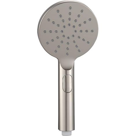 Runder Duschkopf Fürs Badezimmer In Gebürstetem Nickel Und Goldmessing, 3 Strahlarten
