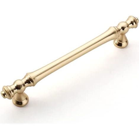 128 Mm Möbelgriff – Gebürstetes Messing – Gold-zink-legierung – 6er-set Mit Schrauben – Für Schubladen Und Schränke