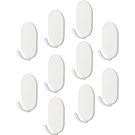 Set Mit 10 Extra Starken, Selbstklebenden Haken Für Küche, Bad Und Spüle. Aus Wasserfestem Kohlenstoffstahl. Handtuchhaken.