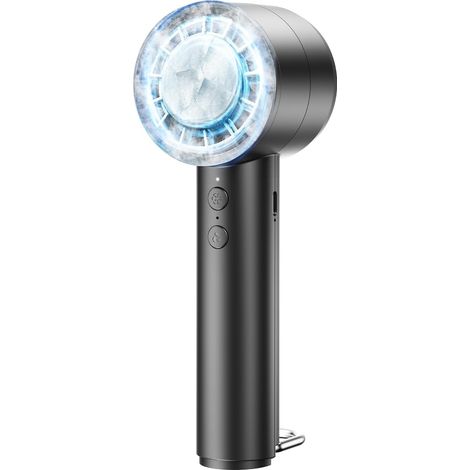 Mini-ventilator (4000 Mah) Mit Kühlfunktion Und D-haken, Wiederaufladbar, 5 Geschwindigkeitsstufen, Kleiner Taschenventilator Für Den Schreibtisch