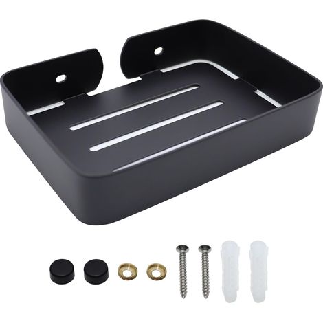 Schwarze, Wandmontierte Seifenschale Aus Edelstahl Mit Schrauben, Stabiler Seifenhalter, Stilvolle Seifenschale Für Dusche, Bad, Küche Und Waschbecken