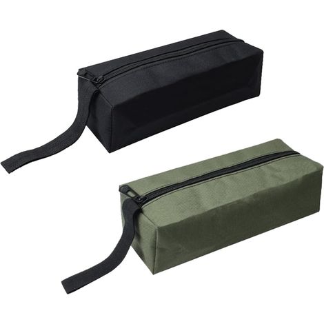 2-teiliges Set Wasserdichter Werkzeugtaschen, Kleine Aufbewahrungstaschen Aus 600d Polyester Mit Reißverschluss, Robuste Taschen Für Schreiner (grün Und Schwarz)