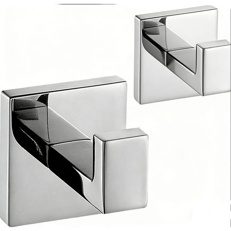 2er-set Garderobenhaken Für Bademäntel, Badezimmer, Toilette, Mäntel, Handtücher, Hüte, Edelstahl, Verchromt