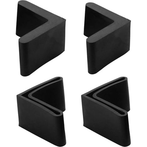 Schwarze 4er-packung Stuhlbeinkappen, Winkelprofile, L-form, Möbelgleiter, Endkappen, Eckenschutz Aus Gummi, 25 X 25 Mm