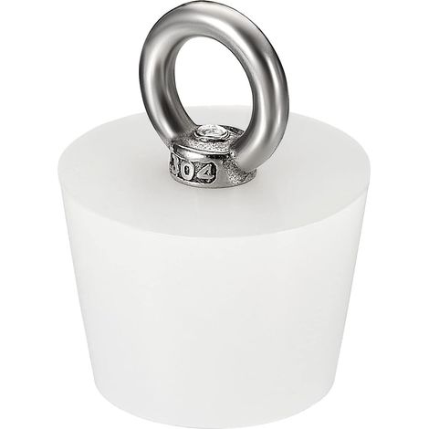 Konischer Silikonstopfen, 28–30 Mm, Massiver Badewannenstopfen Mit Ring Für Reagenzgläser, Wasserleitungen Und Abflusslöcher, Weiß