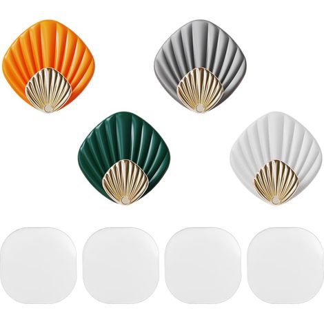 Set Mit 4 Farbenfrohen Klebehaken Für Muschelhandtücher, Kein Bohren Erforderlich, Klebehaken Für Badezimmer, Küche Usw.
