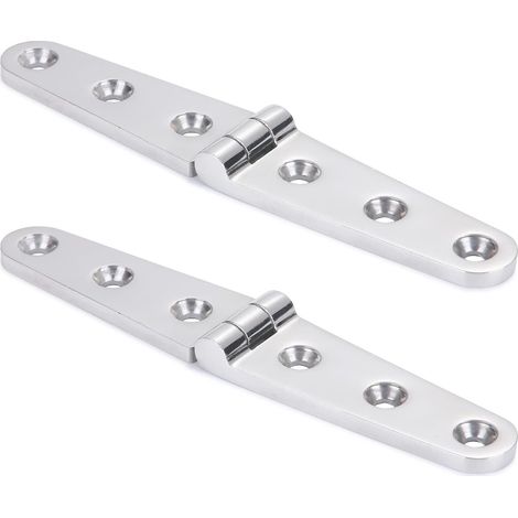 Hochglanzpolierte Edelstahl-möbelscharniere, Auch Für Maritime Anwendungen Geeignet, 152 Mm X 30 Mm, 2er-packung.
