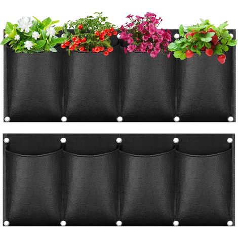 Stück Hängepflanzbeutel, 4-taschen-wandpflanzbeutel, Pflanzbeutel Für Den Außenbereich, Vertikale Pflanzbeutel, 68 X 35 Cm Für Balkon, Hof, Garten, Heimdekoration (