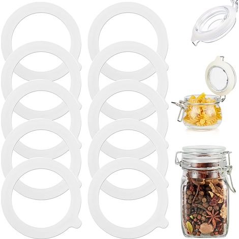 10 Stück Ersatz-silikon-dichtungen, Wasserdichte Silikon-dichtungen, Wiederverwendbare Gummidichtungsringe Für Glasdeckel, Lebensmittelkonservierung