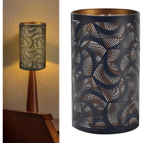 Metalllampenschirm, Hohler Lampenschirm Für Tischlampe, Zylindrischer Lampenschirm Aus Hohlem Und Geformtem Metall, Für Steh- Und Tischlampe – Schwarz, 12 X 12 X 20 Cm