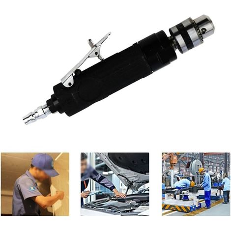 3/8"-geraddruck-bohrmaschine, 2500 U/min, Druckluftwerkzeug, Metall Und Kunststoff, Verstellbares Gewinde, Selbstsicherndes Bohrfutter Mit Luftfilter Für Den Industriellen Einsatz
