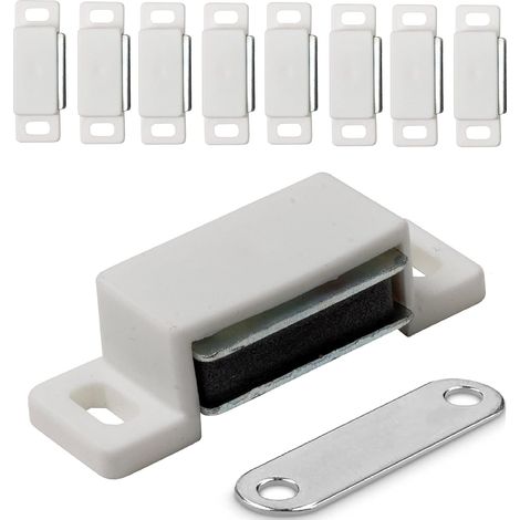 Magnetische Türriegel Für Möbel, Türen Und Schränke, 10 Stück, Magnetverschluss Mit Magneten Für Schränke Und Regale, Weiße Magnetscharniere