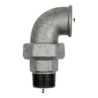 Riegler Verschraubung Bogen 98, IG/AG, Rp 1/4, R 1/4, schw. Temperguss