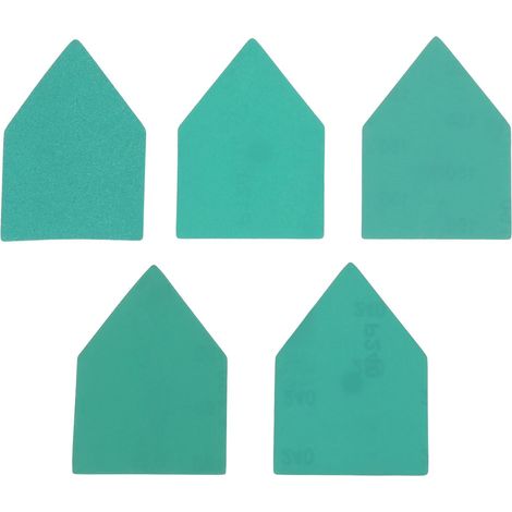 Packung Mit 50 Grünen, Fünfeckigen Schleifblättern, 8,9 Cm (92 X 65 Mm), Körnung 80/120/150/180/240, Kompatibel Mit Milwaukee M12 Schleifmaschinen