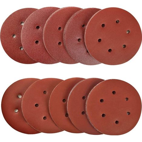 100 Stück 150-mm-schleifscheiben, Körnungen 40/80/120/180/320/400/600/800/1500/2000, Ideal Zum Schleifen, Polieren Und Für 6-loch-maschinen.