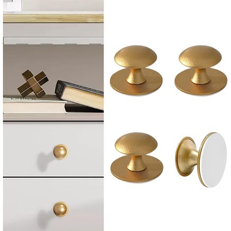 Set Selbstklebender Goldfarbener Edelstahl-möbelknöpfe Für Schubladen, Duschtüren, Spiegelschränke, Glastüren Und Griffe.