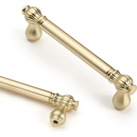 Set Mit 10 Goldenen Möbelgriffen, 96 Mm Lochabstand, Rostfreie Metallgriffe Für Küche Und Schlafzimmer, Einfache Montage - Ck-eu0008