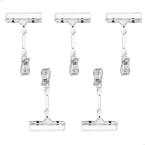 5-teiliges Clip-set, Tischkartenhalter Aus Kunststoff, Transparenter Preisschildhalter, Standortkartenhalter, 16 X 8 Cm Clip, Familiennotizclip, Beschriftungsclip