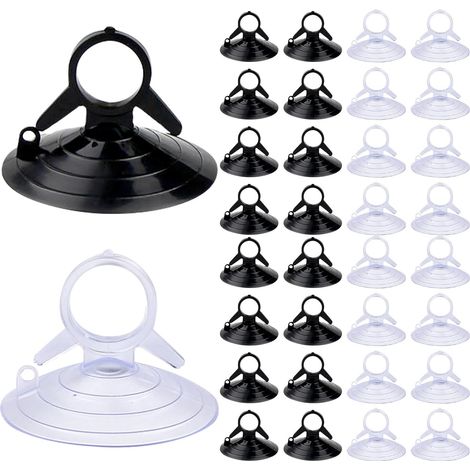 200 Saugnäpfe Für Sonnenblenden, 45 Mm Schwarze Transparente Saugnäpfe Ohne Haken, Robuste Saugnäpfe Für Autowindschutzscheiben Und Badezimmer