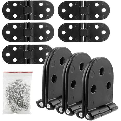 8-teiliges Set Klappscharniere Mit Schrauben, Faltscharniere Für Klapptische, Schränke, Holzkisten, Türen (schwarz)