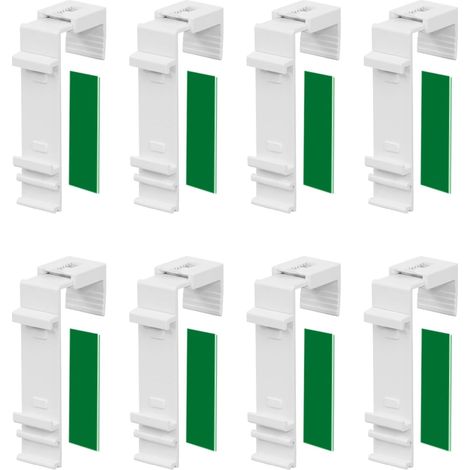 Set Mit 8 Langen Montagehalterungen Für Doppelrollos, Zur Bohrfreien Befestigung Durch Kleben, Als Zubehör Oder Ersatzteil Für Die Rollomontage