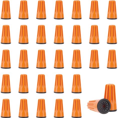 30 Orangefarbene Elektrische Kabelkappen, Wasserdichte Verbinder, Schraubklemmen, Kabelendkappen