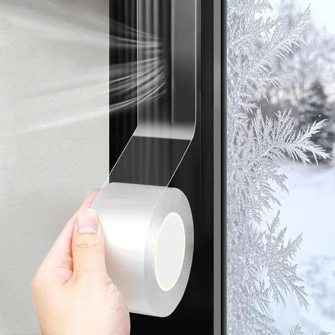 Wetterfestes Tür- Und Fensterdichtungsband, 5 Cm X 10 M, Transparent, Selbstklebend, Winterdichtung, Winddicht, Staubdicht, Kältebeständig