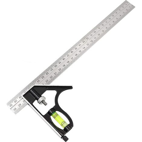 Verstellbarer Winkelmesser Aus Edelstahl Mit Wasserwaage, Winkel Und Anreißwerkzeug Für Die Holzbearbeitung, Zum Messen Von 45°/90°-winkeln Für Schreiner.