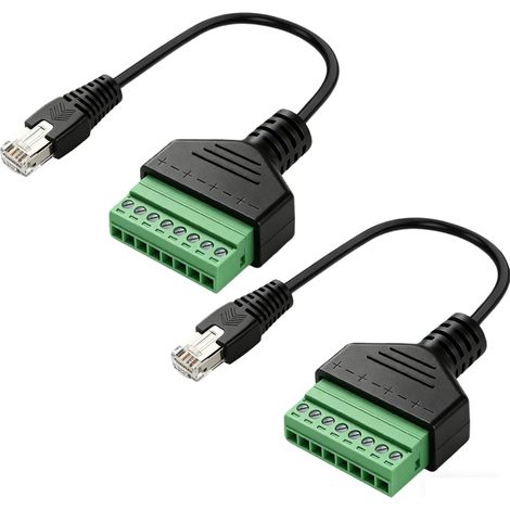 2er-pack Rj45-stecker-schraubklemmenadapter, Rj45-stecker Auf 8-polige Netzwerkadapter Mit Steckbarem Klinkenstecker Für Av-, Cctv-, Dvr- Und Ethernet-netzwerke