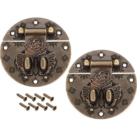 2er-set Rechteckige Holztruhenriegel, Zaunriegel, Bronze, 58 Mm