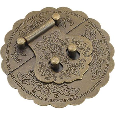 Runder Riegel Aus Antikem Messing, 10 Cm Durchmesser, Mit Geprägtem Messingverschluss Für Schränke, Möbelkisten Und Beschläge (antikbronze)