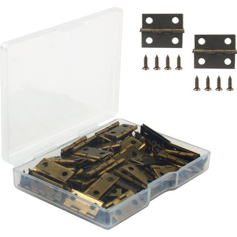 Mini-retro-scharniere, 50 Stück Robuste Und Langlebige Miniatur-scharniere Aus Edelstahl Mit Schrauben Für Schmuckkästchen, Schränke, Schubladen Und Klaviere (18 X 15 Mm)