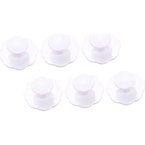 6-teiliges Set Selbstklebender Türknöpfe Zum Anbringen Ohne Bohren Für Möbel Und Schränke, Schlichtes Design, Weiß