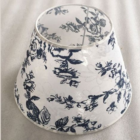 Lampenschirm Aus Stoff Mit E27-fassung Und Blumenmuster, Leicht Und Robust, Für Tisch- Und Stehlampen, Geeignet Für Schlaf- Und Wohnzimmer, Maße: 22 X 14 X 17 Cm, Praktischer Ersatz