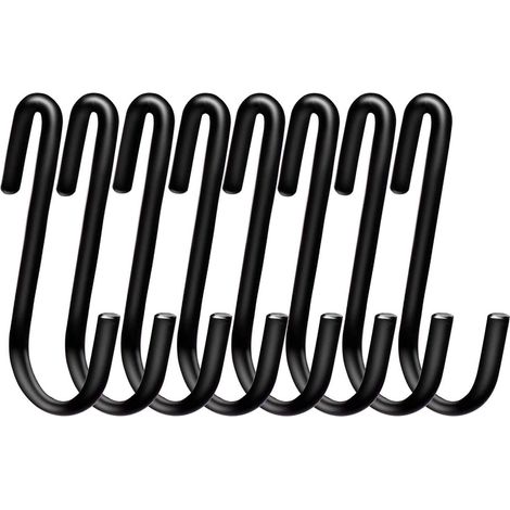 Packung Mit 20 Robusten, 6 Cm Langen S-förmigen Haken Für Küche, Bad, Schlafzimmer Und Büro (schwarz)