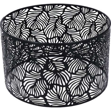 Metall-trommellampenschirm, Perforierter Lampenschirmbezug, Schlichter Moderner Stil, Heimdekoration Für Glühbirnen (schwarz)