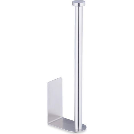Toilettenpapierhalter, Selbstklebend, Für 2 Rollen, H X B X T: 26 X 4,5 X 7,5 Cm, Wandmontage, Silber