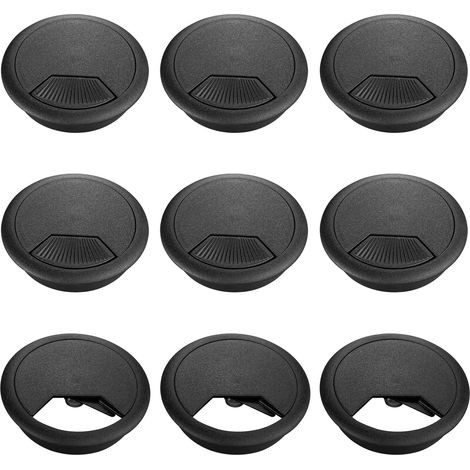 Kabelmanagementsystem Aus Kunststoff, 9-teiliges Set Für Büros, 60 Mm, Versenkt, Zur Organisation Von Kabeln, Ideale Lösung Für Büro Und Zuhause.