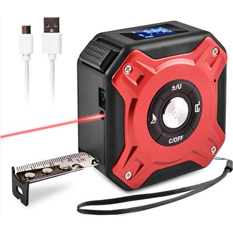 50-meter-laser-entfernungsmesser, Digitales Maßband, Rot