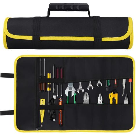 Werkzeugtasche, Werkzeughaltertasche Mit Reißverschlusstaschen, Robuste Tragbare Werkzeugtasche Aus 600d Oxford-gewebe, Aufrollbarer Werkzeugorganizer Für Elektriker