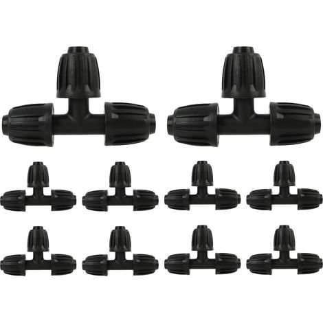 10 Stück T-verbinder Für Tropfbewässerungssysteme, Robuste Kunststoff-wasserhahnadapter 13 Mm 1/2", Für Gartenbau, Landwirtschaft Und Gewächshäuser