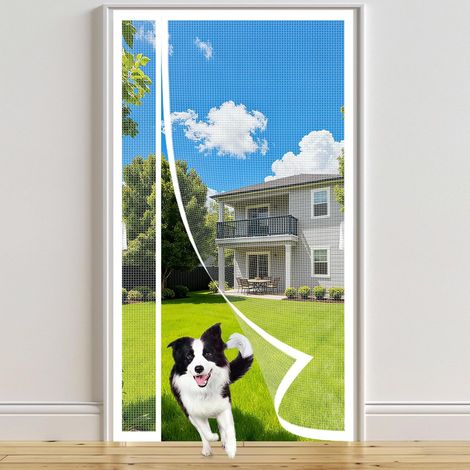 Weißes Moskitonetz Für Türen Und Fenster, 118 X 206 Cm, Magnetvorhang, Optimale Belüftung, Freie Sicht, Reißfest, Kein Bohren Erforderlich