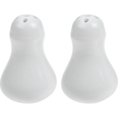 Set Aus 2 Weißen Keramik-salz- Und Pfefferstreuern Mit Zahnstocherhalter, Elegantes Und Multifunktionales Design Für Die Tischdekoration