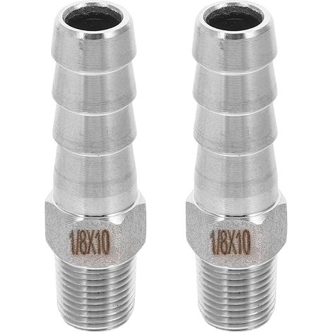 2-teilige Edelstahl-druckluftschlauchverschraubungen, Npt-außengewinde, X-förmig Geriffelt, Robuste Schlauchverbinder Für Auslaufsichere Schläuche, Einfache Montage