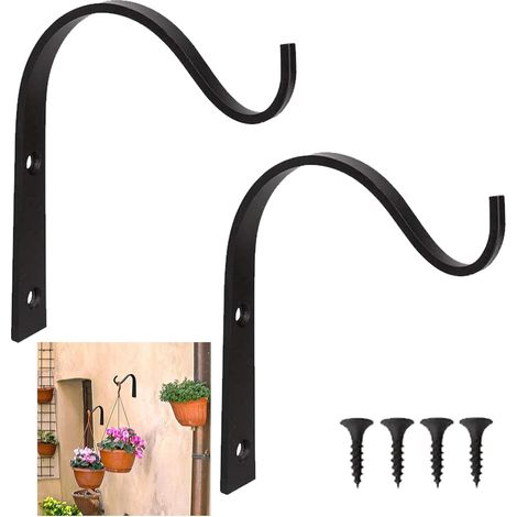 Wandmontierter Pflanzenhänger – Metall-gartenhaken – Blumenhalter Aus Eisen – 2 Stück