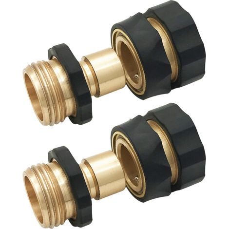2 Paar 3/4-zoll-gartenschlauchadapter Aus Aluminiumlegierung Und Kunststoff, Schnellkupplung, Für Garten Und Wasserhahn