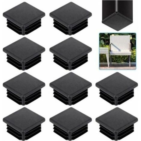 20 Stück 3030 Mm Vierkantrohr-endkappen, Schwarze Vierkantrohr-endkappen, Kunststoff-vierkantrohr-endkappen, Quadratische Lamellen-endkappen, Massive Stuhlrohr-endkappen, Tischbein-endkappen Für Möbel